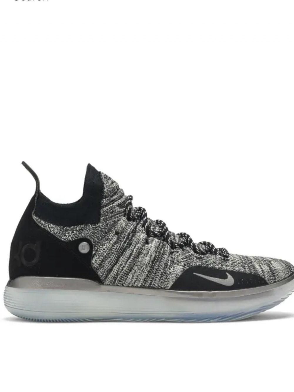 Nike Zoom KD 11 “Still KD' colorway, Flyknit upper black/grey "Oreo" Size 8.5